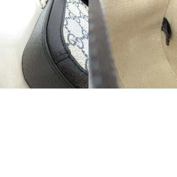 Gucci GG Supreme Horsebid Shoulder Bag Canvas Navy Blue - Picture 10 of 10